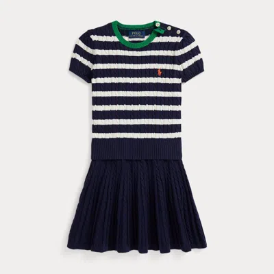 POLO RALPH LAUREN RALPH LAUREN STRIPED COTTON SWEATER & SKIRT SET
