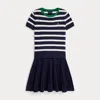 Polo Ralph Lauren Ralph Lauren Striped Cotton Sweater & Skirt Set In Blue