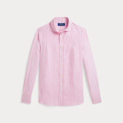 Polo Ralph Lauren Kids' Stripe Linen Button-up Shirt In Multi
