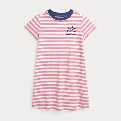 Polo Ralph Lauren Kids' Ralph Lauren Striped Logo Cotton Jersey Dress