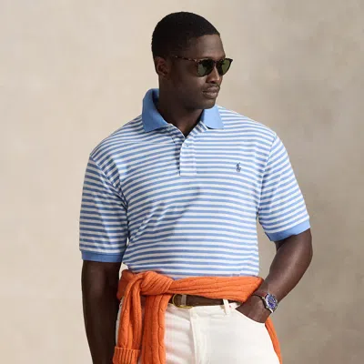 Polo Ralph Lauren Ralph Lauren Striped Mesh Polo Shirt In Blue