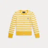 Polo Ralph Lauren Ralph Lauren Striped Mini-cable Cotton Cardigan In Yellow