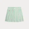 Polo Ralph Lauren Kids' Ralph Lauren Striped Pleated Oxford Mesh Skort In Green