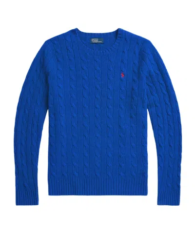 Polo Ralph Lauren Cable-knit Wool-cashmere Jumper In Royal