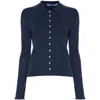 Polo Ralph Lauren Womens Newport Navy Brand-embroidery Long-sleeve Cotton-jersey Polo Shirt In Blue