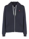Polo Ralph Lauren Zip-up Hoodie With Drawstring Hood And Kangaroo Pockets In Blue