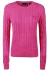 Polo Ralph Lauren Cable-knit Sweater With Blue Logo Embroidery In Multicolor