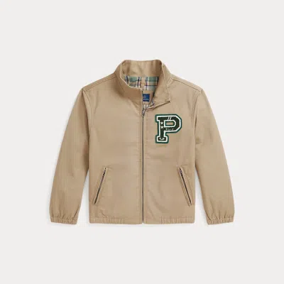 Polo Ralph Lauren Kids' Ralph Lauren Tennis-patch Cotton Twill Jacket In Neutral