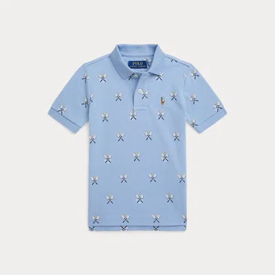 Polo Ralph Lauren Kids' Ralph Lauren Tennis-print Cotton Mesh Polo Shirt