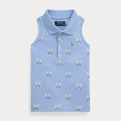 Polo Ralph Lauren Kids' Ralph Lauren Tennis-print Mesh Sleeveless Polo Shirt