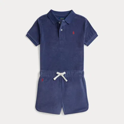 Polo Ralph Lauren Kids' Ralph Lauren Terry Polo Shirt & Short In Blue