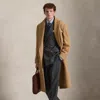 Polo Ralph Lauren Mens Lapel-collar Double-breasted Camel-hair Overcoat In Camel