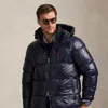 Polo Ralph Lauren Black Down Jacket With Patent Effect And Embroidered Pony Logo On Chest In Tech Fabric Man In Black