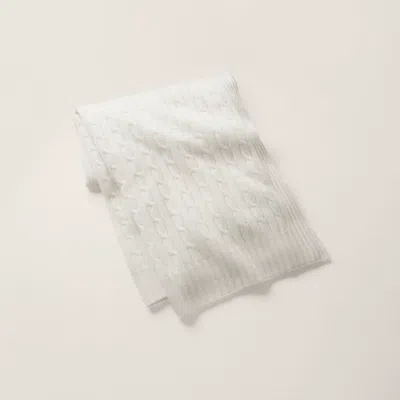 Polo Ralph Lauren Cable Cashmere Throw Blanket In White