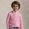 Polo Ralph Lauren Kids' Ralph Lauren The Iconic Cable-knit Cashmere Sweater In Pink