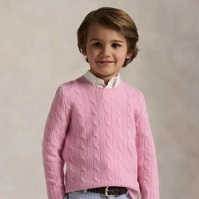 Polo Ralph Lauren Kids' Ralph Lauren The Iconic Cable-knit Cashmere Sweater In Pink