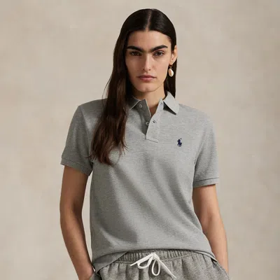 Polo Ralph Lauren Ralph Lauren The Iconic Classic Fit Mesh Polo Shirt In Gray