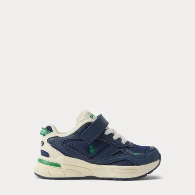 Polo Ralph Lauren Kids' Ralph Lauren Trackster 275 Faux-suede Ps Sneaker In Blue