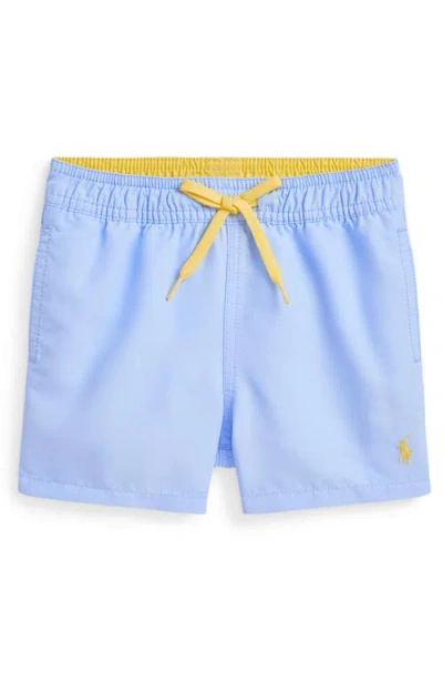 Polo Ralph Lauren Babies' Ralph Lauren Traveler Embroidered Polo Pony Swim Trunks In Office Blue