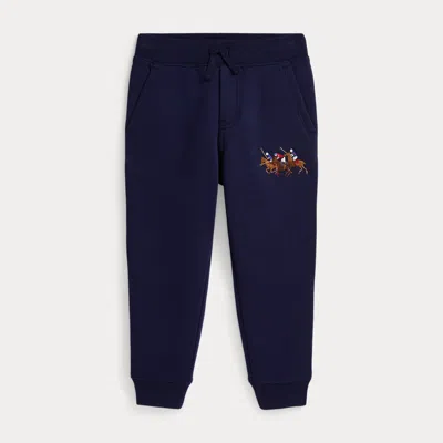 Polo Ralph Lauren Kids' Ralph Lauren Triple-pony Fleece Jogger Pant In Blue