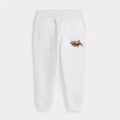 Polo Ralph Lauren Kids' Ralph Lauren Triple-pony Fleece Jogger Pant In White