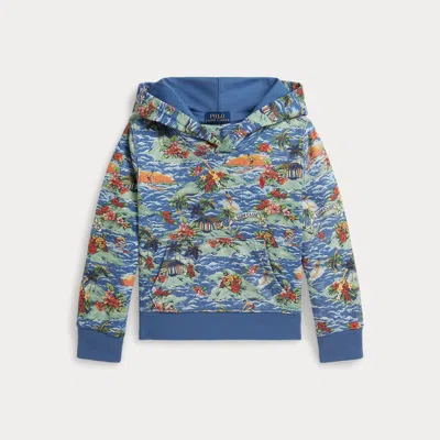 Polo Ralph Lauren Kids' Ralph Lauren Tropical-print French Terry Hoodie In Blue