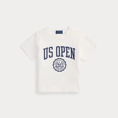 Polo Ralph Lauren Kids' Ralph Lauren Us Open Crest Cotton Jersey Tee In White