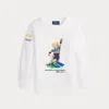 Polo Ralph Lauren Toddler And Little Boys Us Open Polo Bear Fleece Sweatshirt In White
