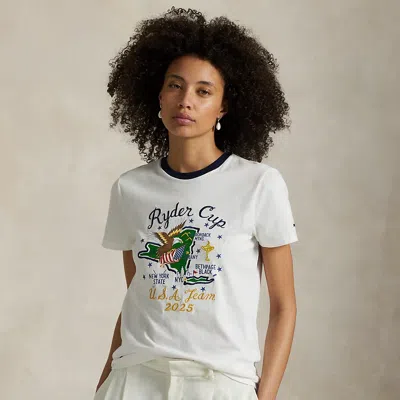 Polo Ralph Lauren Ralph Lauren U.s. Ryder Cup Graphic Jersey Ringer Tee In White