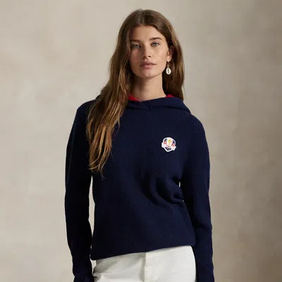 Polo Ralph Lauren Ralph Lauren U.s. Ryder Cup Waffle-knit Hoodie In Blue