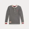 Polo Ralph Lauren Ralph Lauren Waffle-knit Cotton Henley Shirt In Gray
