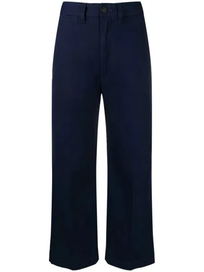 Polo Ralph Lauren Ralph Lauren Wide-leg Cropped Chinos In Navy