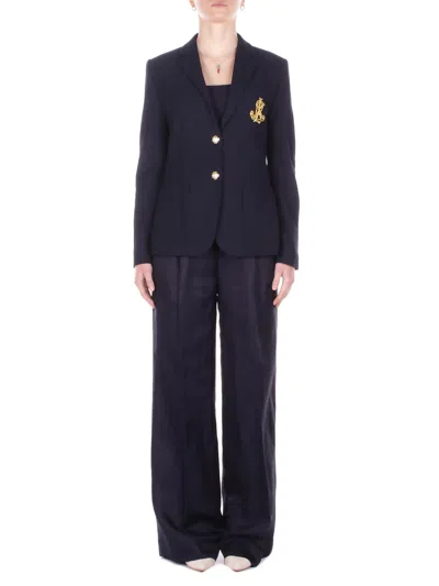 Polo Ralph Lauren Ralph Lauren Woman Trousers 200p13458 003 Woven Wide Leg Pants Navy In Other