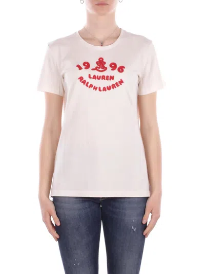 Polo Ralph Lauren Ralph Lauren Woman T-shirt 200b21053 002 Knit T-shirt Cream In Pink