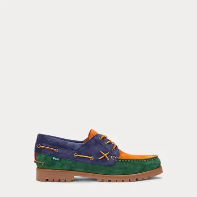 Polo Ralph Lauren Ranger Color-blocked Suede Boat Shoe In Multi