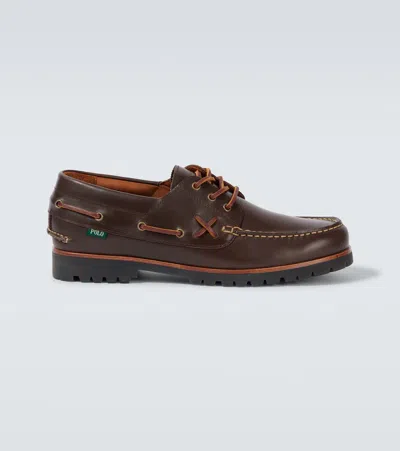 Polo Ralph Lauren Segelschuhe Ranger Aus Leder In Braun