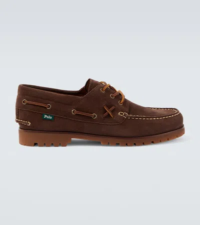 Polo Ralph Lauren Ranger Suede Boat Shoes In Brown