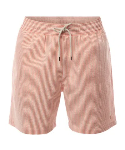 Polo Ralph Lauren Orange & White Traveler Swim Shorts In Yellow
