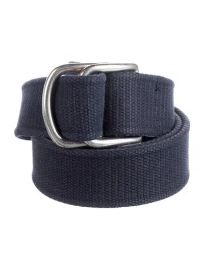Pre-owned Polo Ralph Lauren Raw-edge Trim Waist Belt In Blue