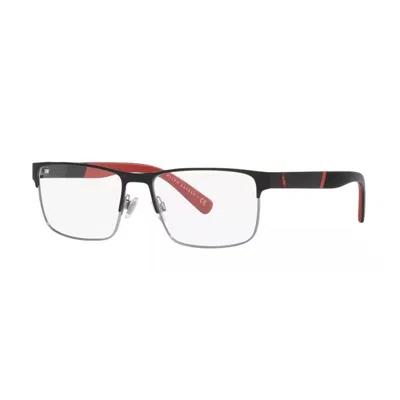 Polo Ralph Lauren Rectangle Full Rim Metal Eyeglasses In Black
