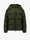 Polo Ralph Lauren Logo Embroidered Hooded Down Jacket In Green