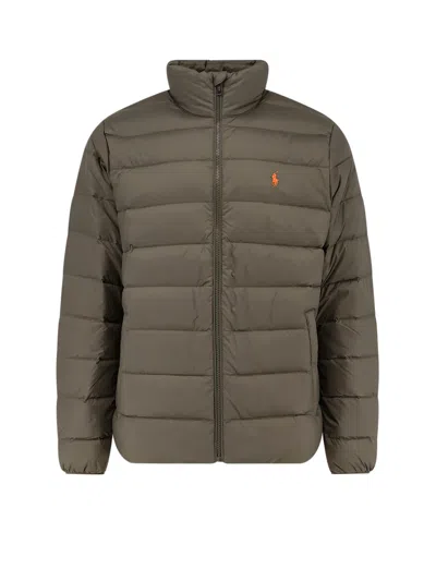 Polo Ralph Lauren Nylon Insulated Down Jacket In Brown