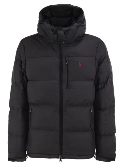 Polo Ralph Lauren Recycled Padded Hooded Down Jacket In Black
