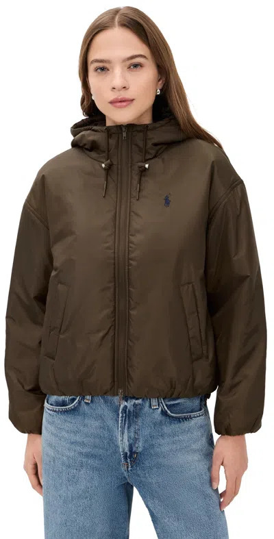 Polo Ralph Lauren Recycled Polyester Puffer Jacket Dark Beech In Brown