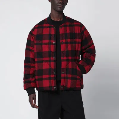 Polo Ralph Lauren Red And Black Quilted Check Bomber