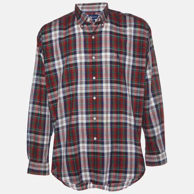 Pre-owned Polo Ralph Lauren Red Checked Cotton Button Down Blaire Shirt Xl