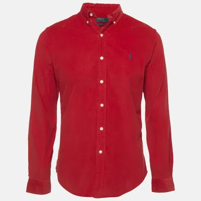 Pre-owned Polo Ralph Lauren Red Corduroy Slim Fit Shirt M