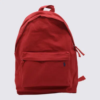 Polo Ralph Lauren Red Cotton Backpacks In Chili Pepper