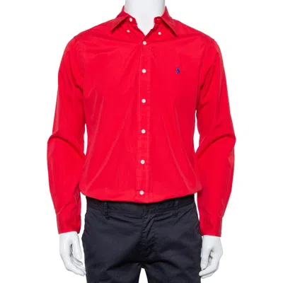 Pre-owned Polo Ralph Lauren Red Cotton Button Front Classic Fit Shirt S