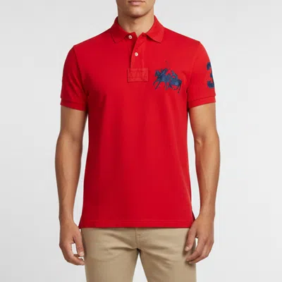 Pre-owned Polo Ralph Lauren Red Cotton Pique Custom Fit Polo T-shirt S